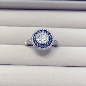 925 sterling silver circle ring, size 7